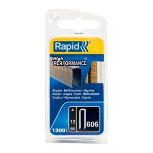 Rapid 12mm 606 Series Narrow Crown Staples - 1200 Pack