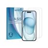 2 Pack MEZON iPhone 15 Plus (6.7") Clear Tempered Glass Screen Protectors