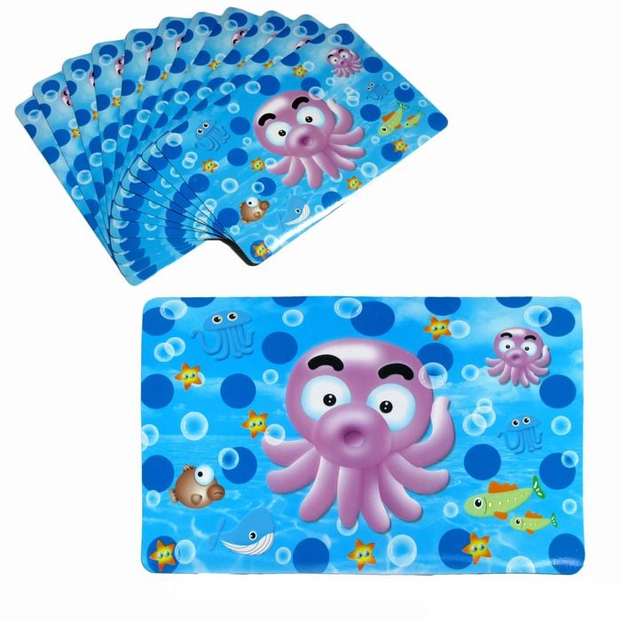 Set of 12 PVC Easy Care Placemats - Sea Life 43 x 28 cm