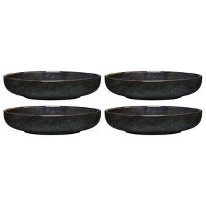 4PK Ecology Element 22cm Stoneware Dinner Bowl Round - Raven