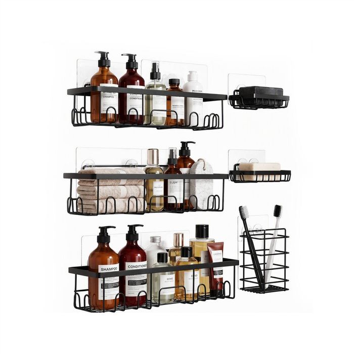 Artiss Shower Caddy Metal Bathroom Organiser Rust Resistant 6 Pack