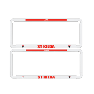 2x OFFICIAL AFL ST KILDA Car Number Plate Frame Cover Surround NEW logo