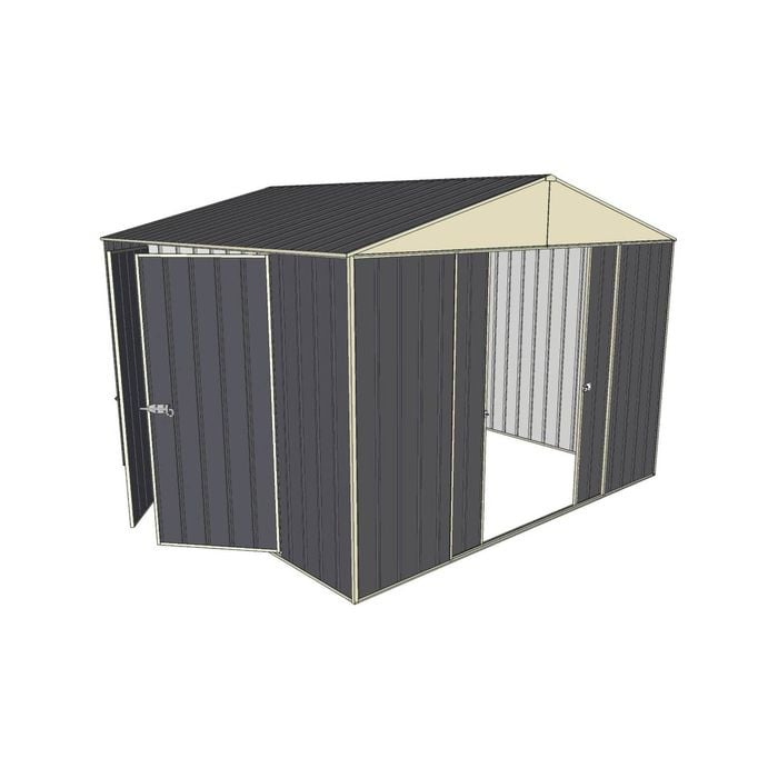 Build-a-Shed 3.0 x 3.0 x 2.3m Double Sliding and Double Hinge Door Shed - Grey