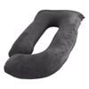 Catzon Pregnancy Pillow J Shaped Velvet Cover-black(l)