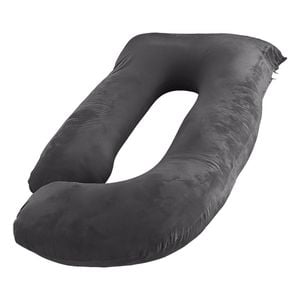 Catzon Pregnancy Pillow J Shaped Velvet Cover-black(l)