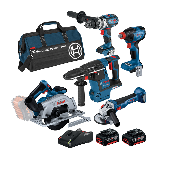 Bosch 18V Professional Brushless 5PCE 2X5.0AH Kit 0615990N3D