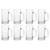 Argon Tableware 540ml Beer Mugs - Set Of 8 - Glass Pint Steins With Handle Heavy Duty Soda Lime Glass Drinking Mugs Set