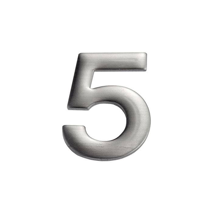 Sandleford 50mm Stainless Steel Self Adhesive Numeral 5