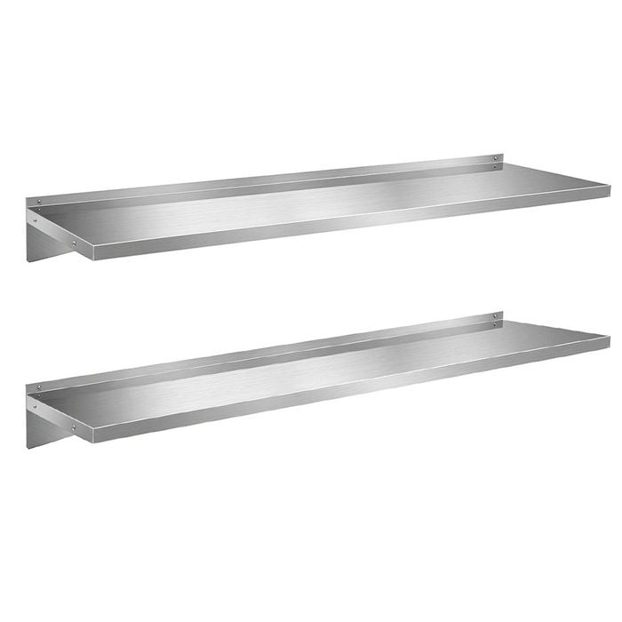 Cefito 2pcs 1200mm Stainless Steel Kitchen Wall Shelf Mounted Rack