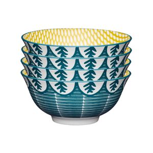 4PK Mikasa Does it All Glazed Bowl 15.7cm - Leafy Green