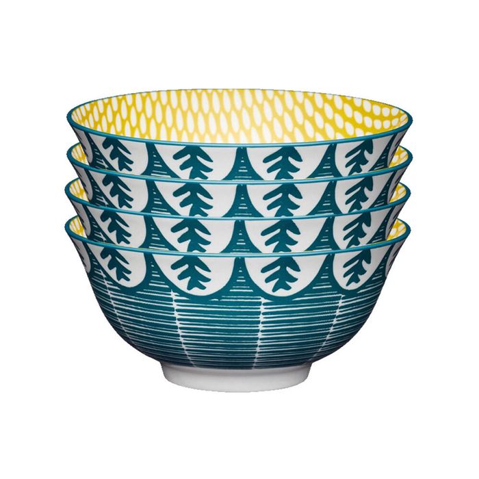 4PK Mikasa Does it All Glazed Bowl 15.7cm - Leafy Green