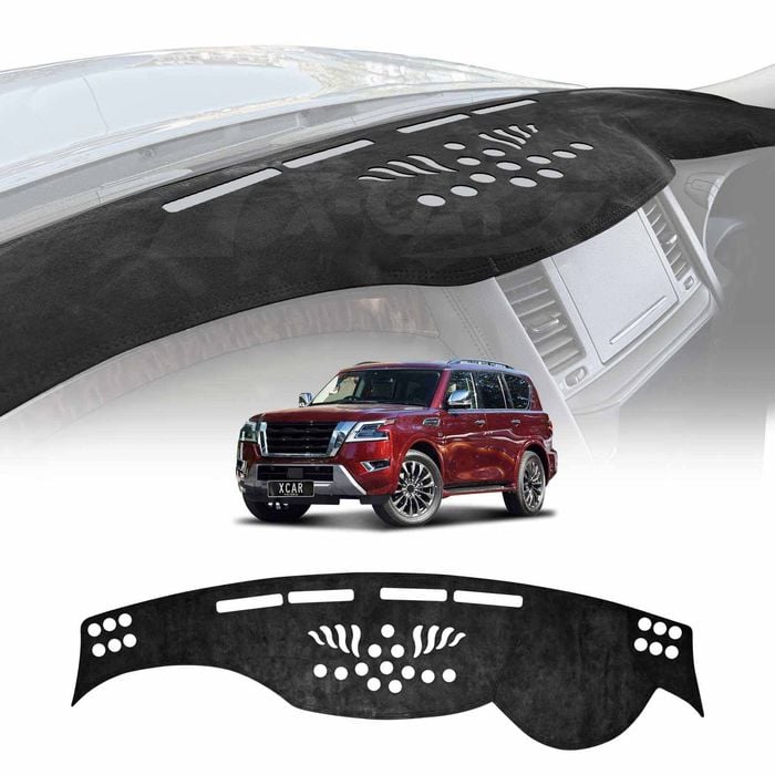 Luxury 3D Dash Mat Pad Non-Slip for Nissan Patrol 2012-2024 Y62 Series Microfiber Leather