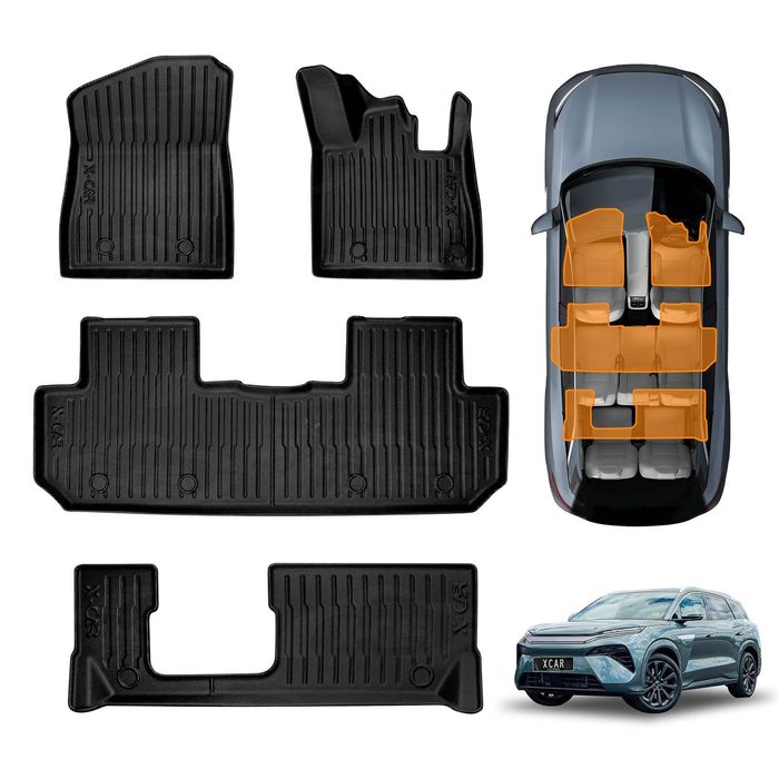 3D Floor Mats Set for BYD SEALION 8 SEALION8 2026-Onwards  Front Rear Car Mats Liner