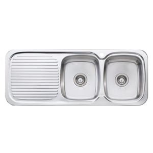 Oliveri LakeLand Double Bowl Topmount Sink - With Drainer