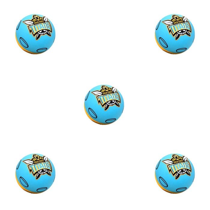 5PK NRL Gold Coast Titans NRL Super-High Bounce Ball 60mm - Blue