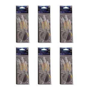 6x Wilson Rigged to Jig Rig 3 Hook Squid Style Jig Fully UV Active - Colour #3