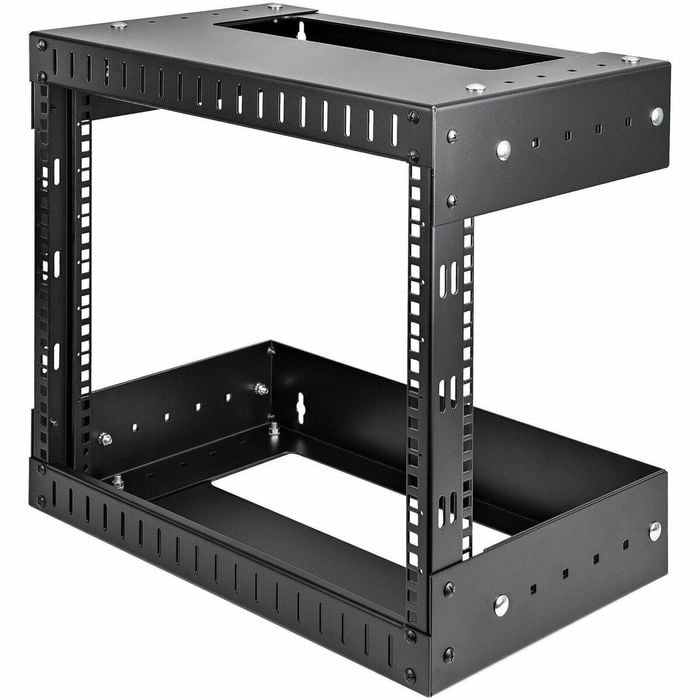 StarTech 2-Post 8U Wall Mount Network Rack – 19" Open Frame – Adjustable Depth – Heavy-Duty Steel Frame