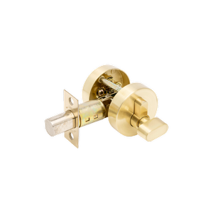 Zanda 54mm Diameter Satin Brass Round Slimline Deadbolt, Single Cylinder Throw 27mm (Key/Turn)