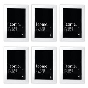 6PK Unigift 40x50cm Iconic MDF Glass Photo Frame Picture Holder - White
