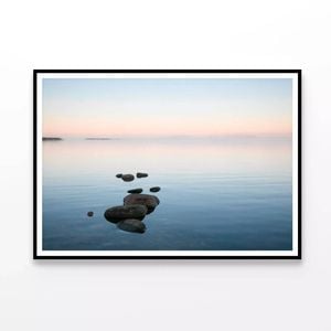 Sea Bay Scenery with Stones  Print 100% Australian Made 120x90cm  (Poster)