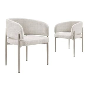 Darla Dining Chairs Pair (Set of Two) Cream and Grey