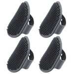 4PK Paws & Claws Grooming Mitt Rubber 13.5X10cm Grey
