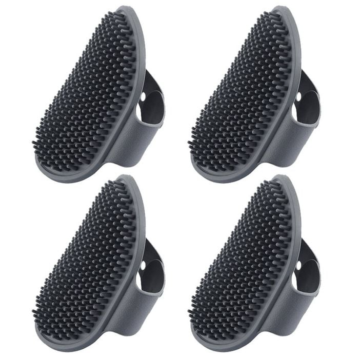 4PK Paws & Claws Grooming Mitt Rubber 13.5X10cm Grey