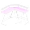 Ufurniture L Shaped Gaming Desk with LED Lights & Power Outlets White