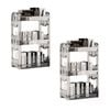 SOGA 2X 38x24cm Clear 3-Tier Bookshelf  Storage Organizer