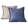 Dreamaker Amalfi Stripe 100% Cotton Reversible Tailored European Pillowcase Twin Pack
