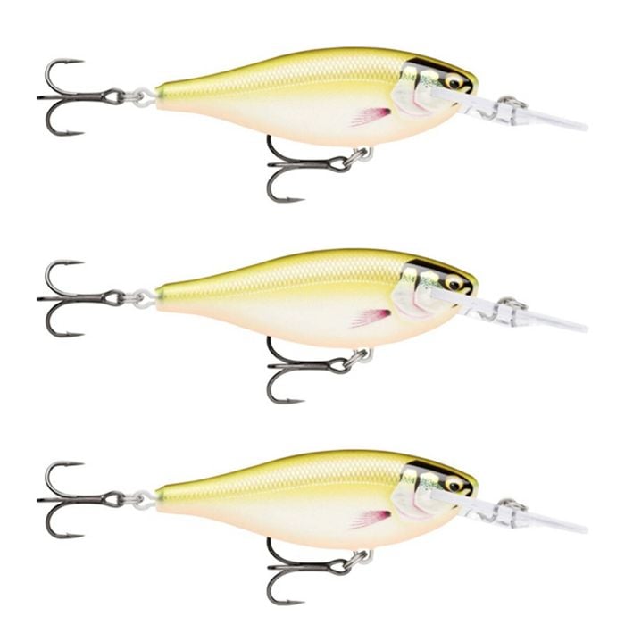 3x Rapala 7.5cm Shad Rap Elite (Floating) Fishing Lures - Gilded Haymaker