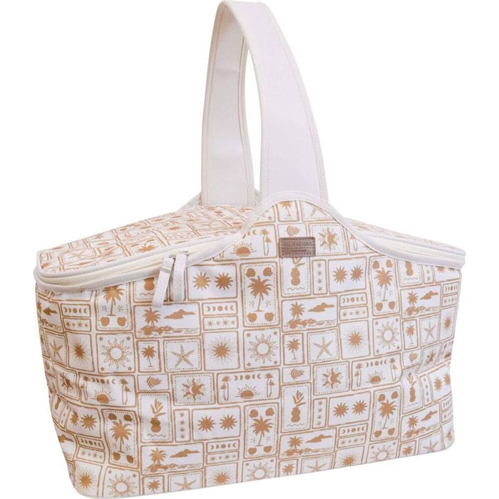 LVD Insulated Postcard Picnic Cooler Carry Bag 48x26cm White/Orange