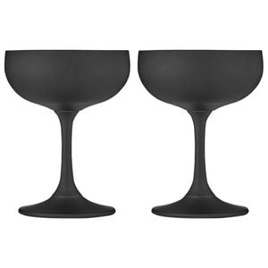 Tempa Aurora 2 Piece Coupe Glass Set 220ml 9.5X9.5X12.5cm   - Black