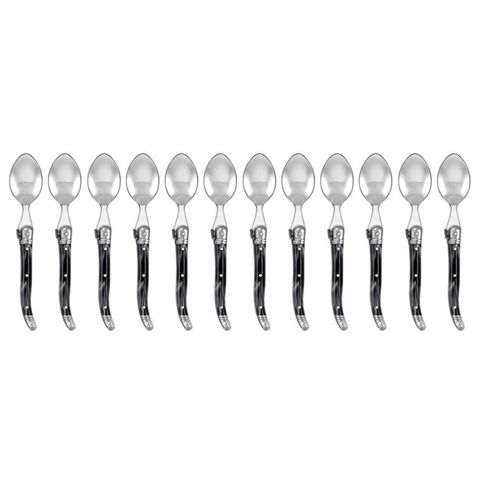12pc Laguiole Etiquette 15.5cm Stainless Steel Teaspoon - Marble Black