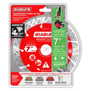 Diablo 178mm Diamond Segmented Turbo Masonry Cut Off Disc
