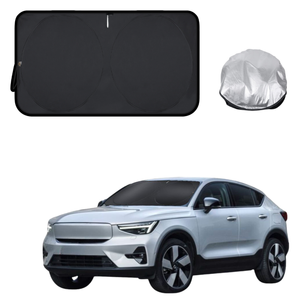Front Windscreen Sun Shade for Volvo C40 2021 - Current - Standard 150 x 85 cm - Black
