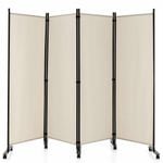 Costway 4-Panel Room Divider 1.7×2.2m Wall Partition Stand
