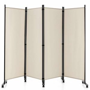 Costway 4-Panel Room Divider 1.7×2.2m Wall Partition Stand