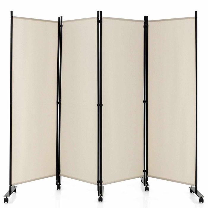 Costway 4-Panel Room Divider 1.7×2.2m Wall Partition Stand