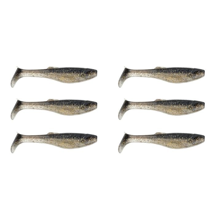 2x 3PK 5.5In Rapala Crush City Heavy Soft Plastic Paddle Tail Lures -Black Gold