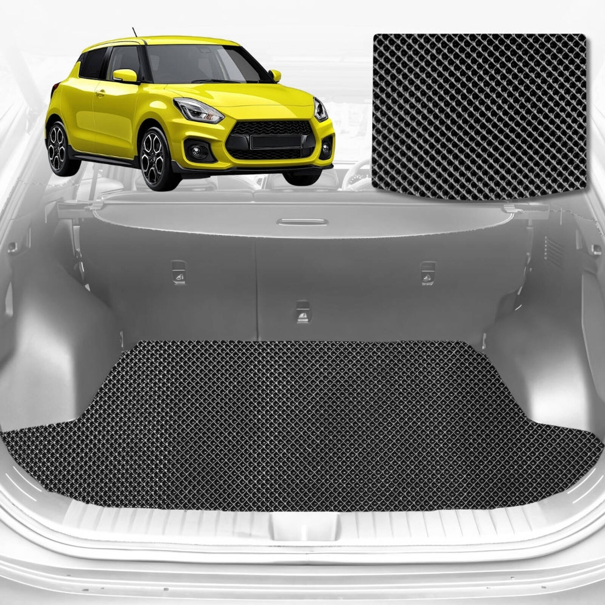6D Diamond Car Boot Mat for Suzuki Swift Sport 2017-Current-Cargo Mat ...
