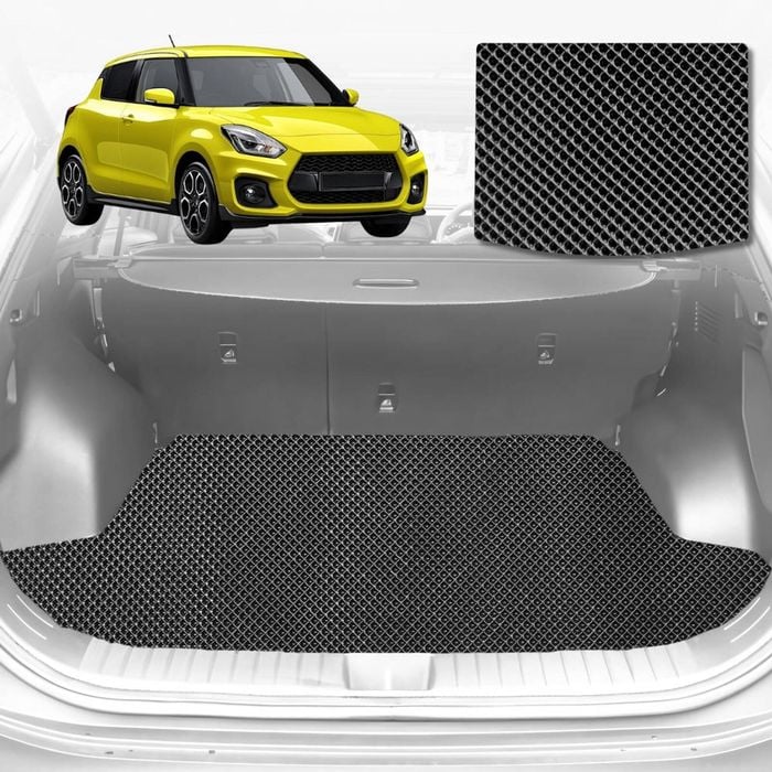 6D Diamond Car Boot Mat for Suzuki Swift Sport 2017-Current-Cargo Mat-Black-Outback GT