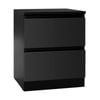 Artiss Black 2 Drawer Bedside Table