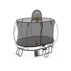 Springfree Medium Oval Trampoline 2.4m x 3.4m - Sports Accessory Bundle Basketball Hoop, Ladder and Bag