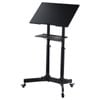 Artiss Mobile Lectern Stand, Adjustable Sit-to-Stand Presentation Podium w/ Wheels Black