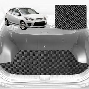 6D Diamond Car Boot Mat for Mazda 2 DE2007-2014-Hatch-Cargo Mat-Black-Outback GT