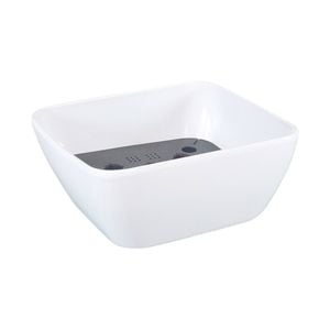Eden 22cm White Self Watering Low Bowl Planter