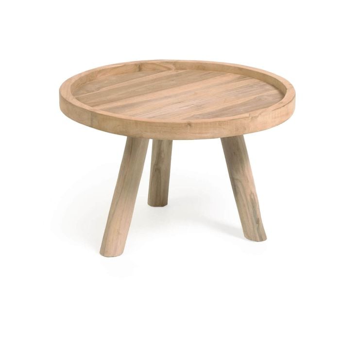 Glenda round solid teak wood coffee table, Ø 55 cm