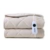 Dreamaker Haven Velvet Quilted Electric Heated Throw Blanket Stone 180x200cm | Overheat Protection & Auto-Off & Machine Washable