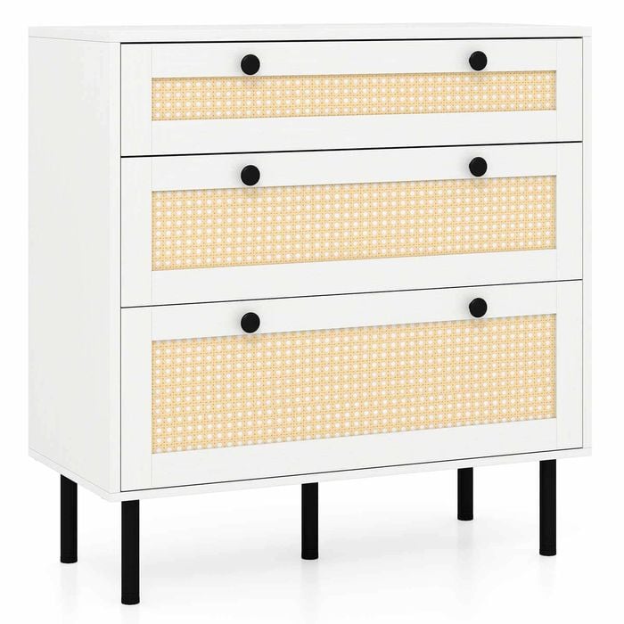 Costway 3 Chest Of Drawers Wood Sideboard Home Bedroom